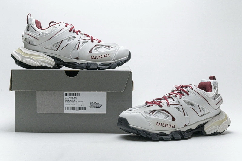 Balenciaga Track white with red line
