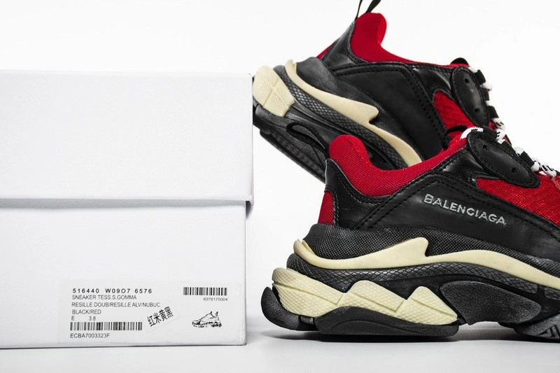 Balenciaga Triple S  Red  Black