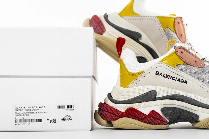 Balenciaga Triple S Cream Yellow Red Women
