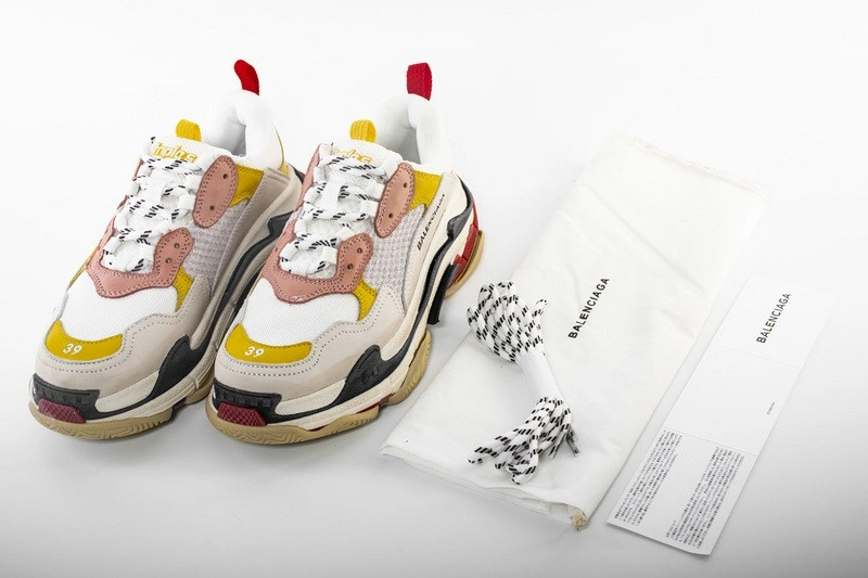 Balenciaga Triple S Cream Yellow Red Women