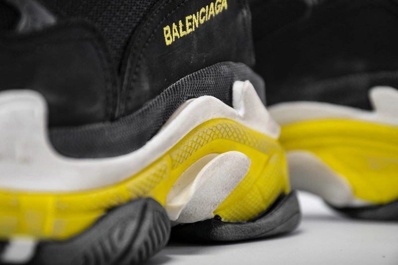 Balenciaga Triple S Trainers Black Yellow Women