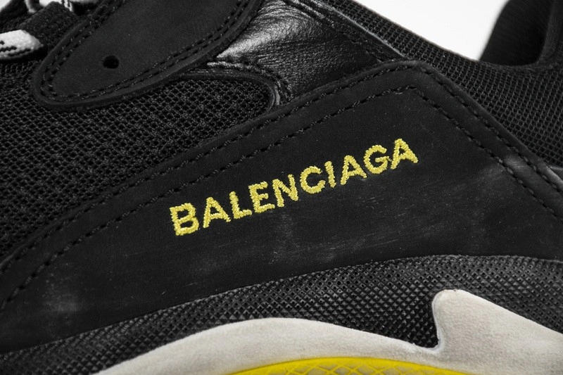 Balenciaga Triple S Trainers Black Yellow Women