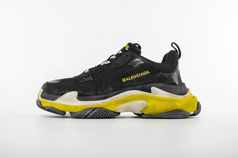 Balenciaga Triple S Trainers Black Yellow Women