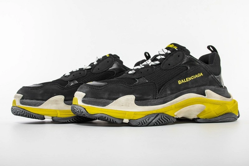 Balenciaga Triple S Trainers Black Yellow Women
