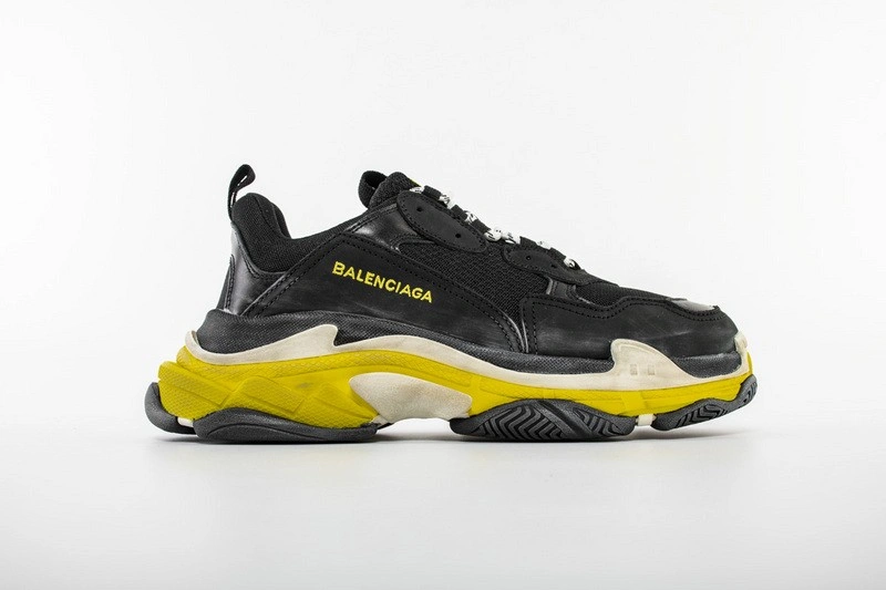 Balenciaga Triple S Trainers Black Yellow Women