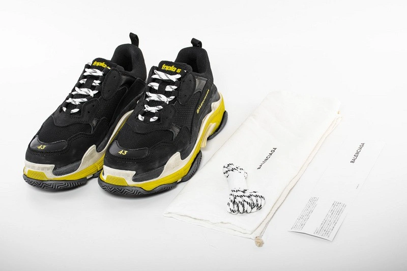Balenciaga Triple S Trainers Black Yellow Women