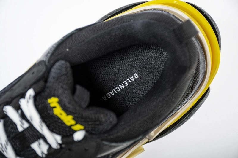 Balenciaga Triple S Trainers Black Yellow Women