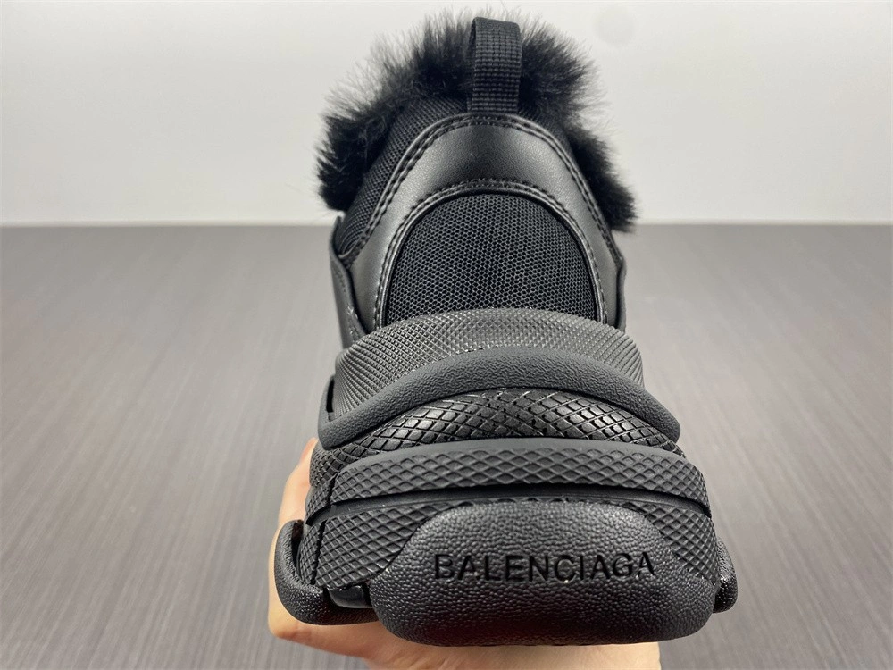 Balenciaga Triple S black with feather inside