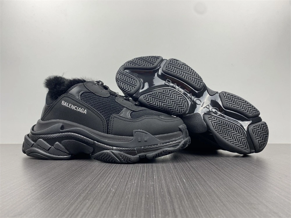 Balenciaga Triple S black with feather inside