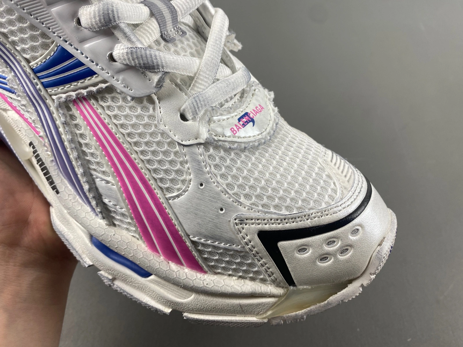 Balenciaga Wmns Runner Sneaker 'Worn-Out - White Lilac Neon Pink'