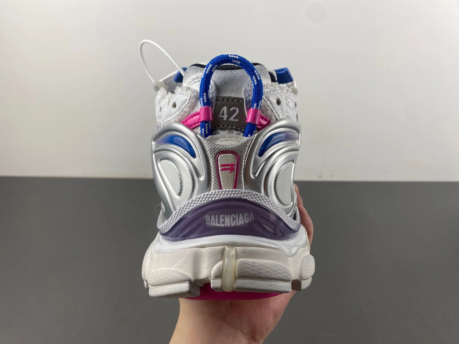 Balenciaga Wmns Runner Sneaker 'Worn-Out - White Lilac Neon Pink'