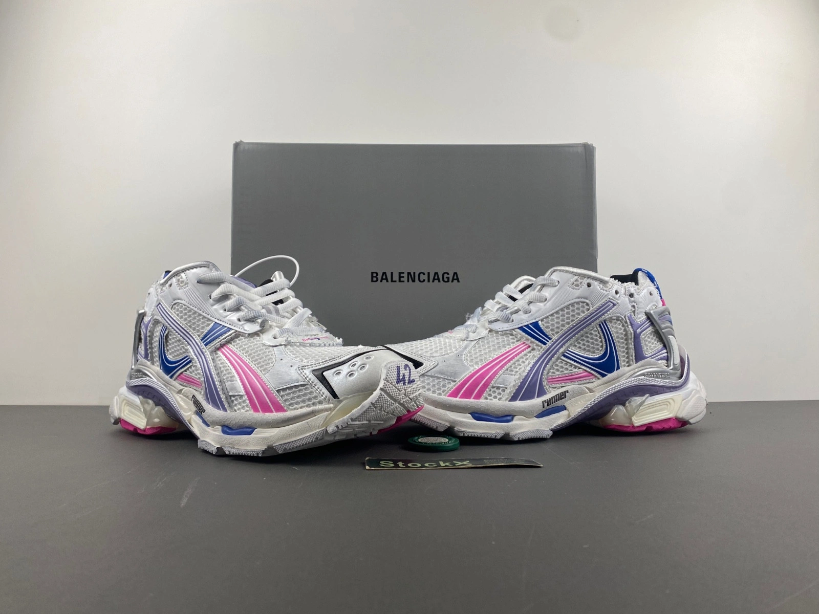 Balenciaga Wmns Runner Sneaker 'Worn-Out - White Lilac Neon Pink'