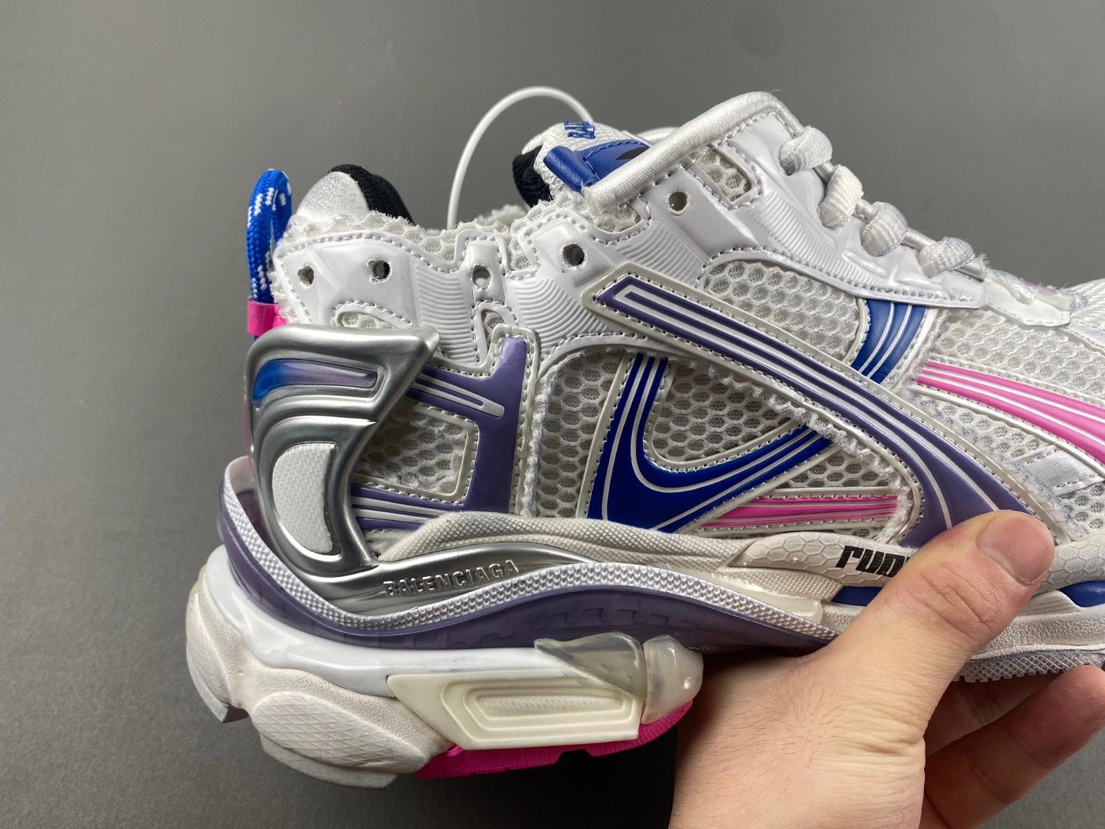 Balenciaga Wmns Runner Sneaker 'Worn-Out - White Lilac Neon Pink'