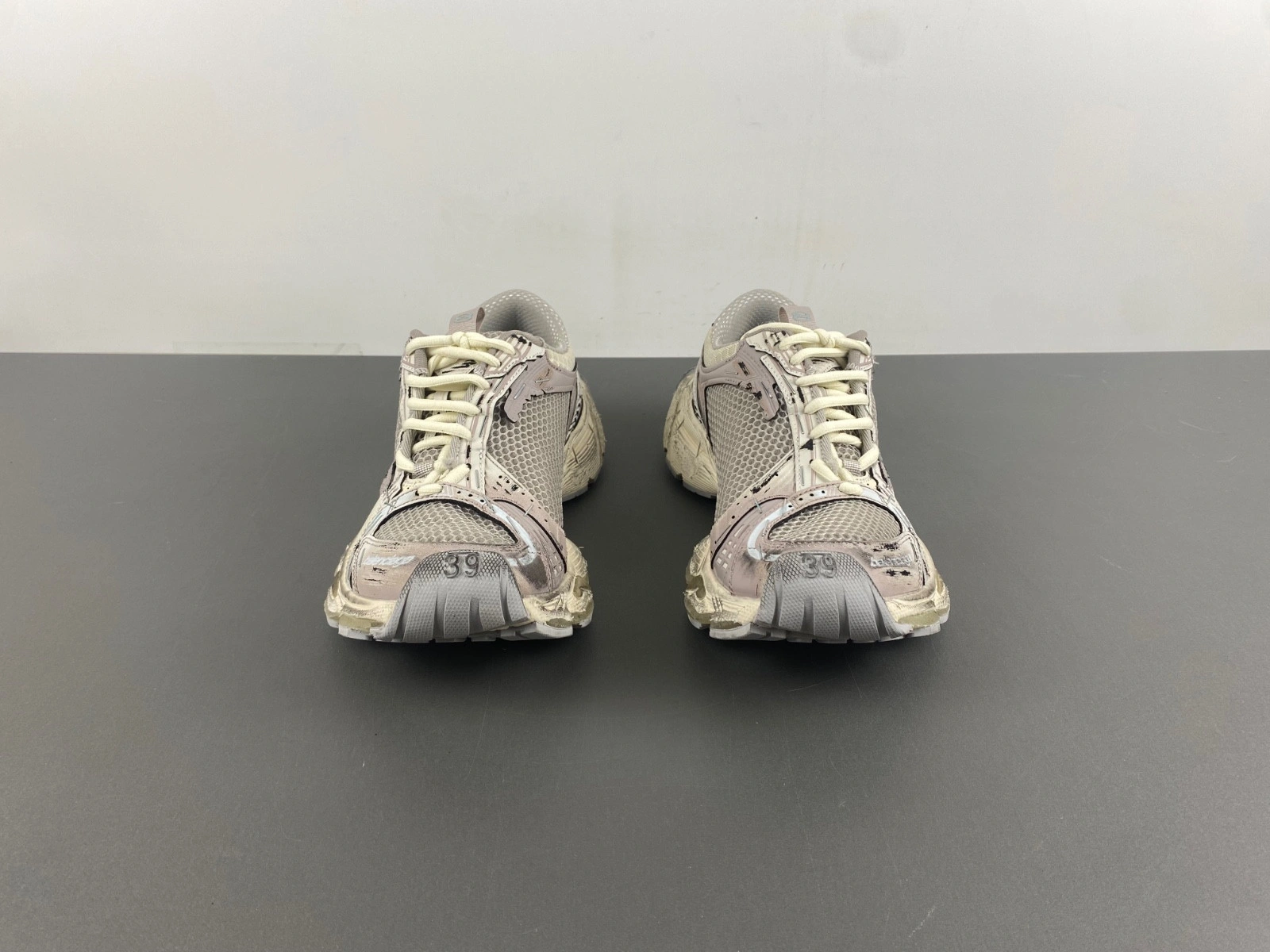 Balenciaga Women's Stapler Sneaker in Beige grey