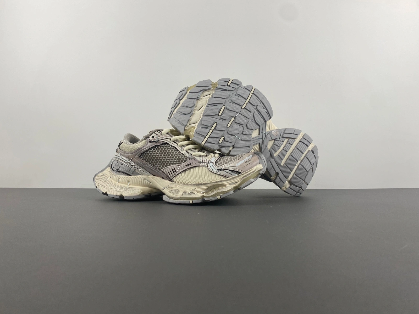 Balenciaga Women's Stapler Sneaker in Beige grey