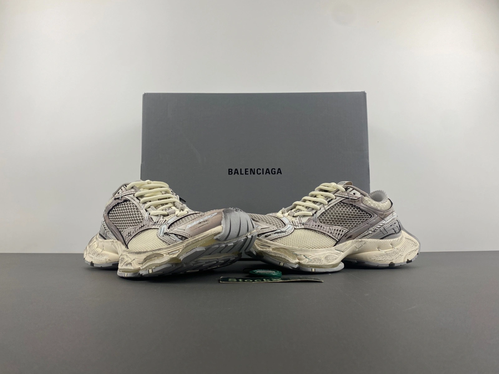 Balenciaga Women's Stapler Sneaker in Beige grey