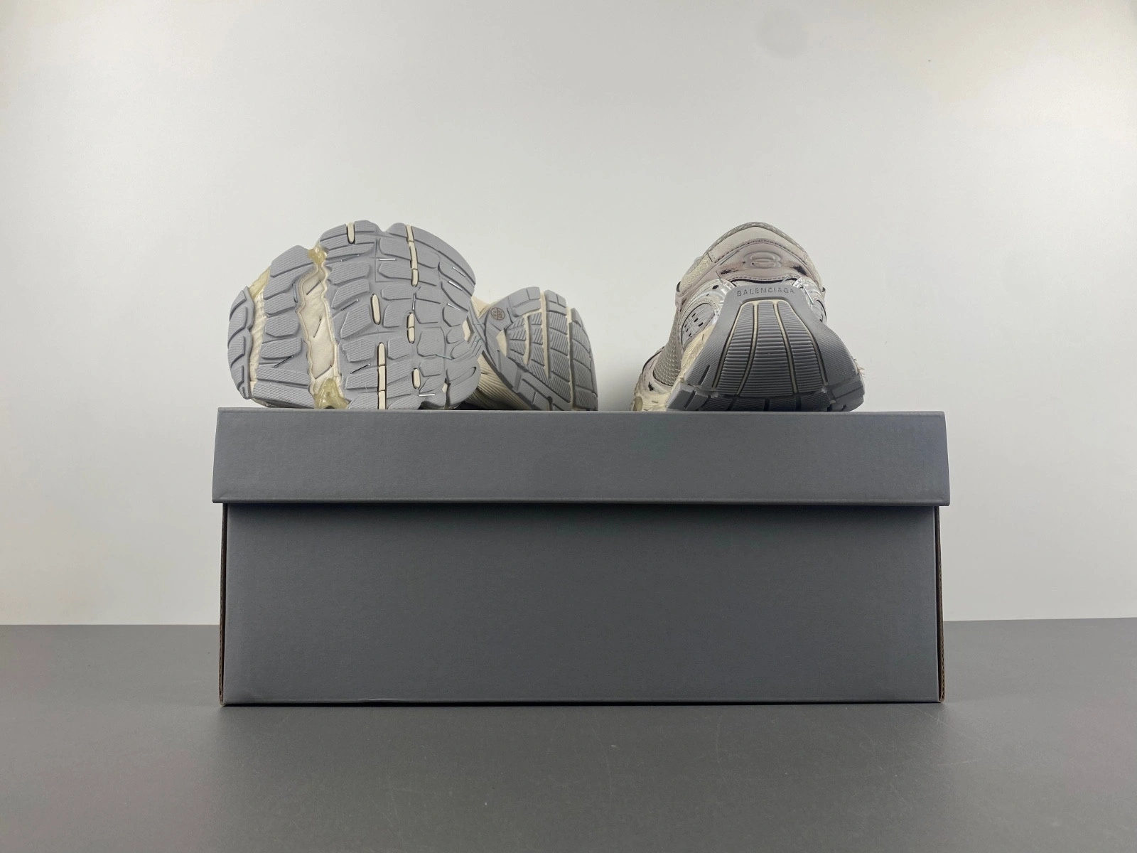 Balenciaga Women's Stapler Sneaker in Beige grey
