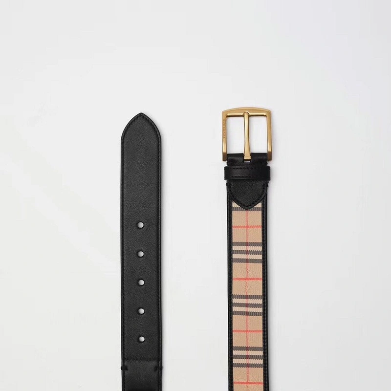 Burberry 1983 Plaid leather D-ring belt W22850
