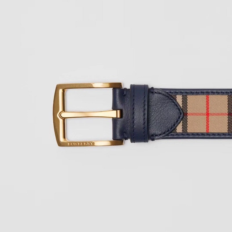 Burberry 1983 Plaid leather D-ring belt W22850