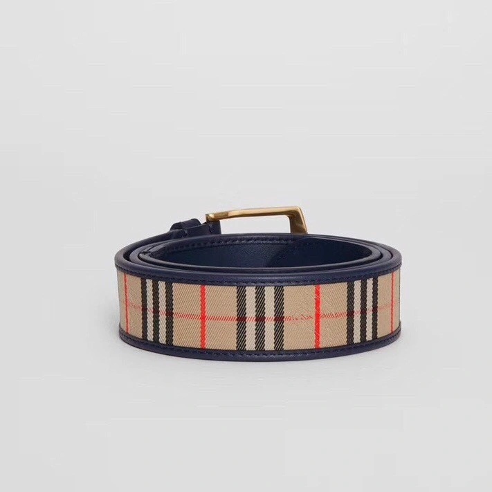 Burberry 1983 Plaid leather D-ring belt W22850