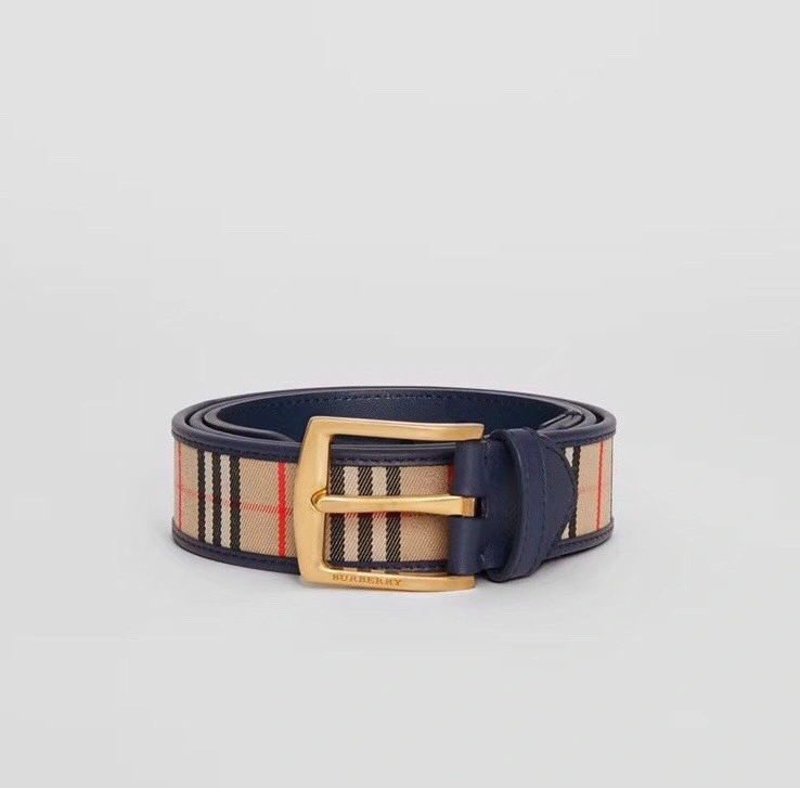Burberry 1983 Plaid leather D-ring belt W22850