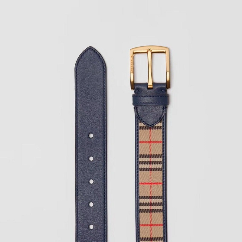Burberry 1983 Plaid leather D-ring belt W22850