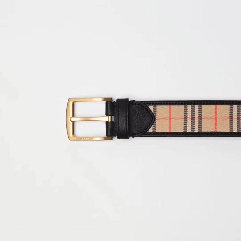Burberry 1983 Plaid leather D-ring belt W22850