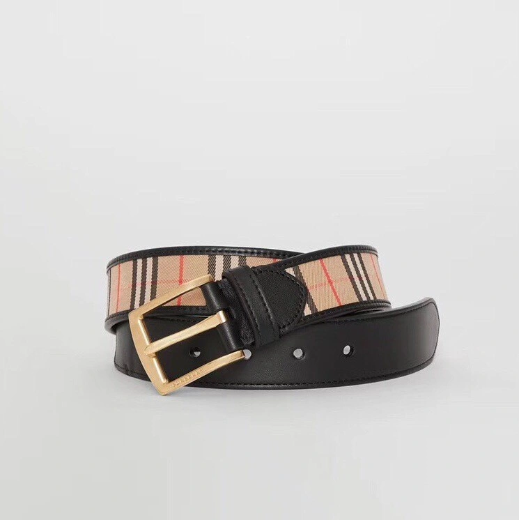 Burberry 1983 Plaid leather D-ring belt W22850