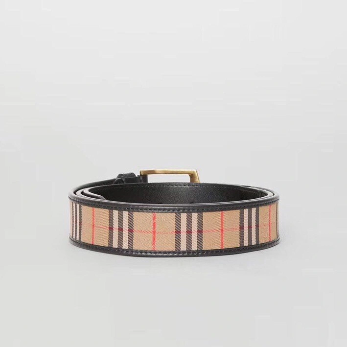 Burberry 1983 Plaid leather D-ring belt W22850