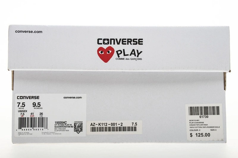 Converse Chuck Taylor All-Star 70s Hi Comme des Garcons PLAY Black  150204C