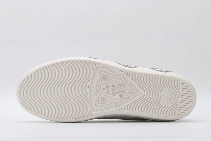 GUCCI ACE EMBROIDERED LOW-TOP SNEAKER  WHITE WITH CAT
