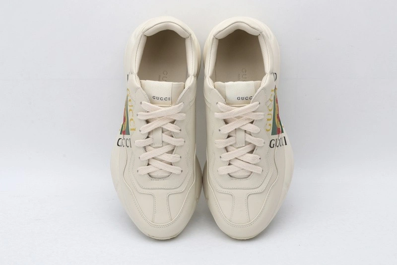 GUCCI ACE EMBROIDERED LOW-TOP SNEAKER  WHITE WITH PRINT