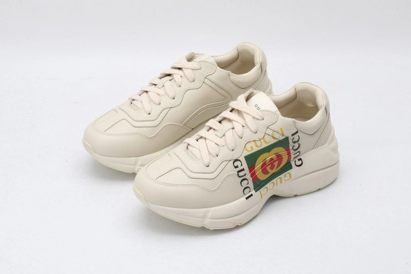 GUCCI ACE EMBROIDERED LOW-TOP SNEAKER  WHITE WITH PRINT