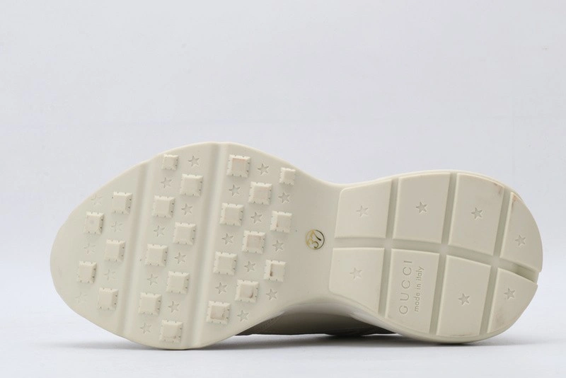 GUCCI ACE EMBROIDERED LOW-TOP SNEAKER  WHITE WITH PRINT
