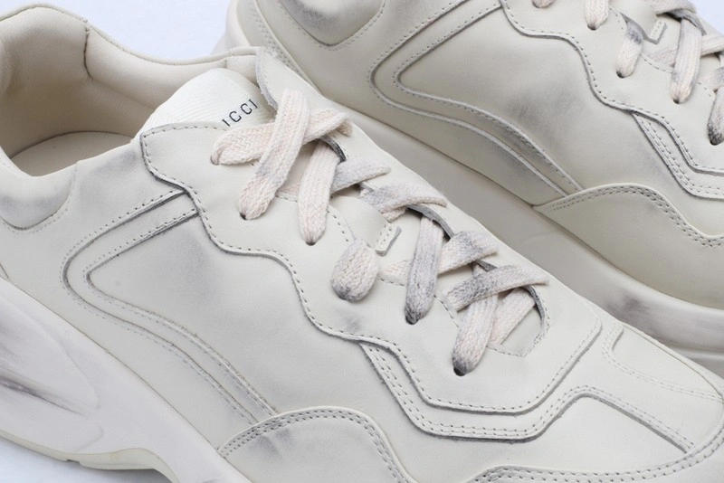 GUCCI ACE EMBROIDERED LOW-TOP SNEAKER  WHITE