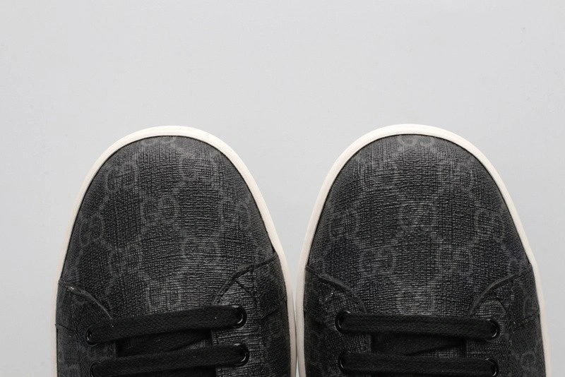 GUCCI ACE EMBROIDERED LOW-TOP SNEAKER GREY WITH STRIPE