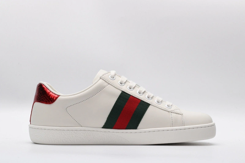 GUCCI ACE EMBROIDERED LOW-TOP SNEAKER WHITE WITH BEE