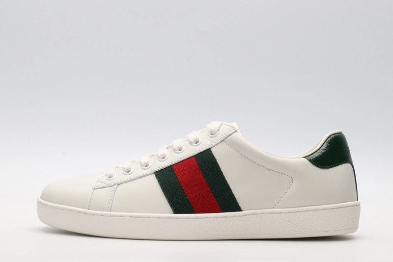 GUCCI ACE EMBROIDERED LOW-TOP SNEAKER WHITE WITH STRIPE