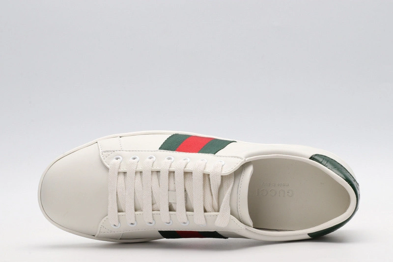 GUCCI ACE EMBROIDERED LOW-TOP SNEAKER WHITE WITH STRIPE