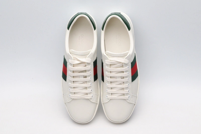 GUCCI ACE EMBROIDERED LOW-TOP SNEAKER WHITE WITH STRIPE