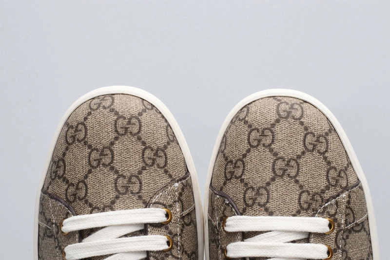 GUCCI ACE EMBROIDERED LOW-TOP SNEAKER brown WITH STRIPE