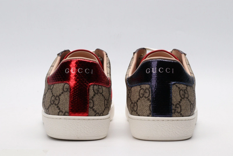GUCCI ACE EMBROIDERED LOW-TOP SNEAKER brown WITH STRIPE