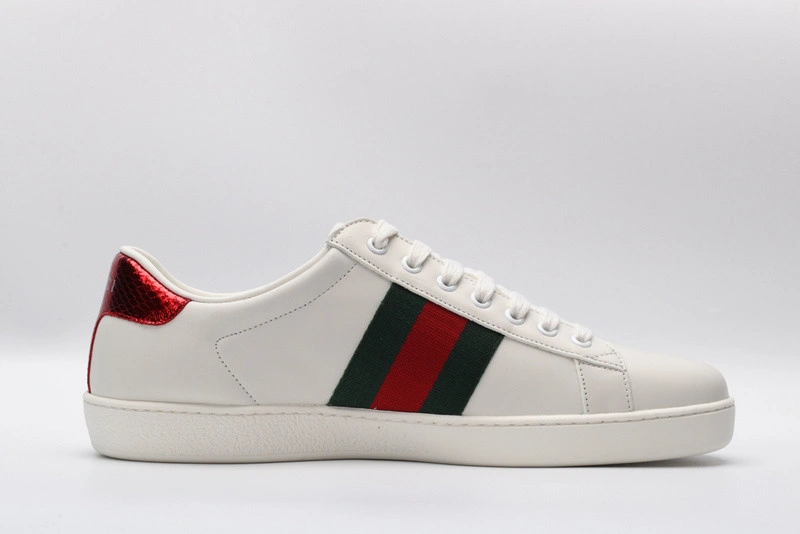 GUCCI ACE EMBROIDERED LOW-TOP SNEAKER white WITH Snake
