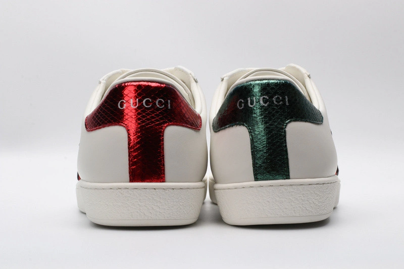 GUCCI ACE EMBROIDERED LOW-TOP SNEAKER white WITH Snake