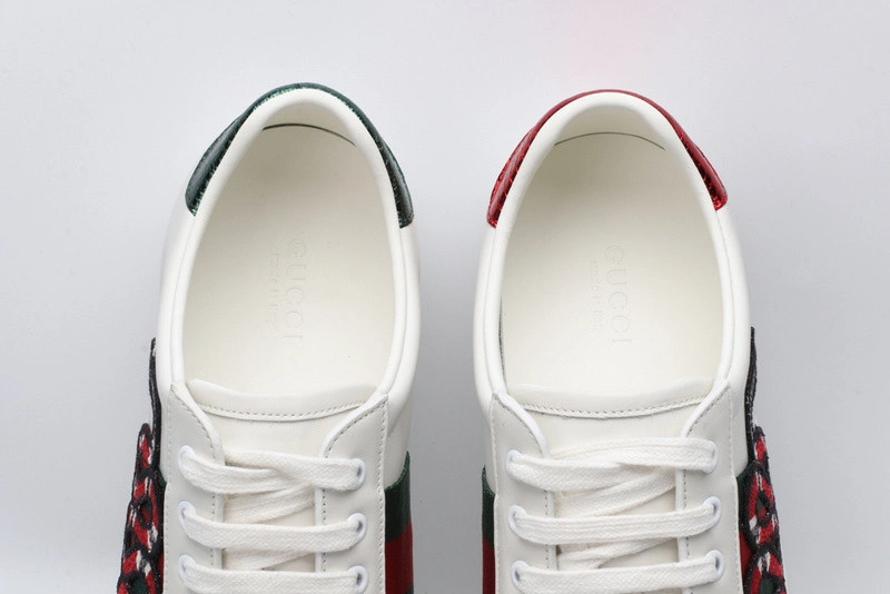 GUCCI ACE EMBROIDERED LOW-TOP SNEAKER white WITH Snake