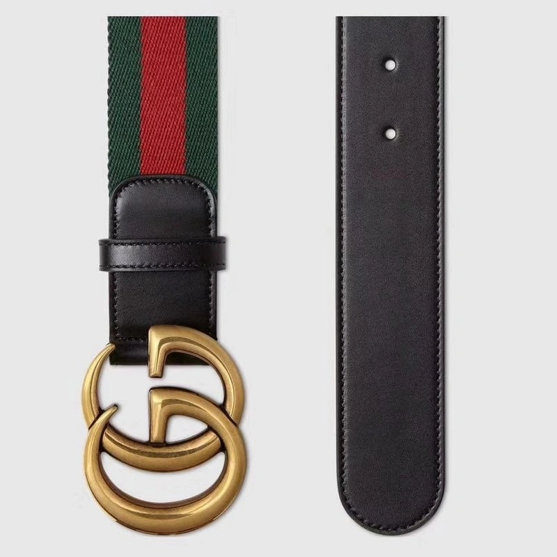 GUCCI GG BUCKLE STRIPED WEBBING BELT W12080-1