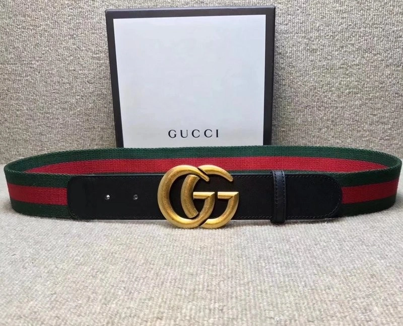 GUCCI GG BUCKLE STRIPED WEBBING BELT W12080-1