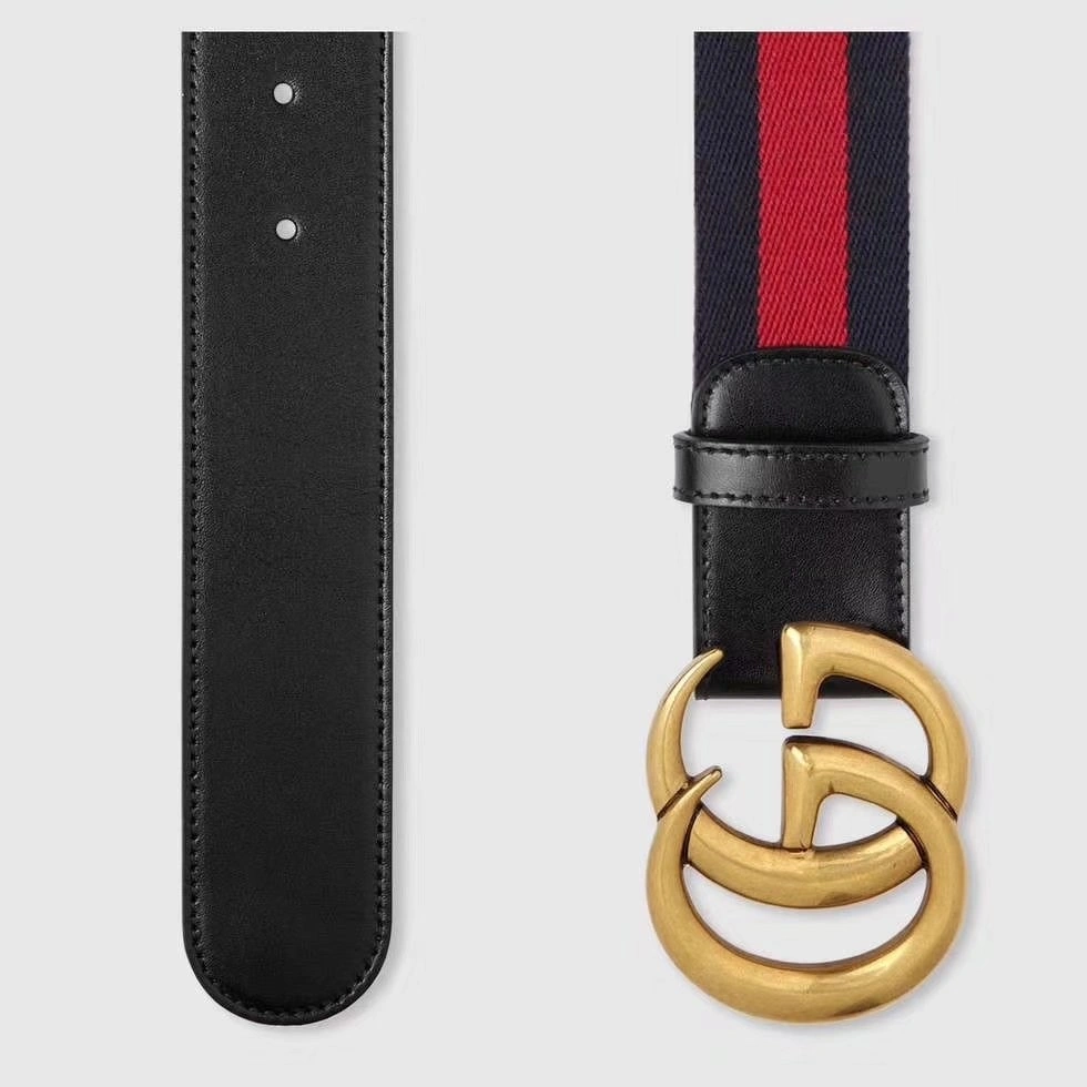 GUCCI GG BUCKLE STRIPED WEBBING BELT W12080-2