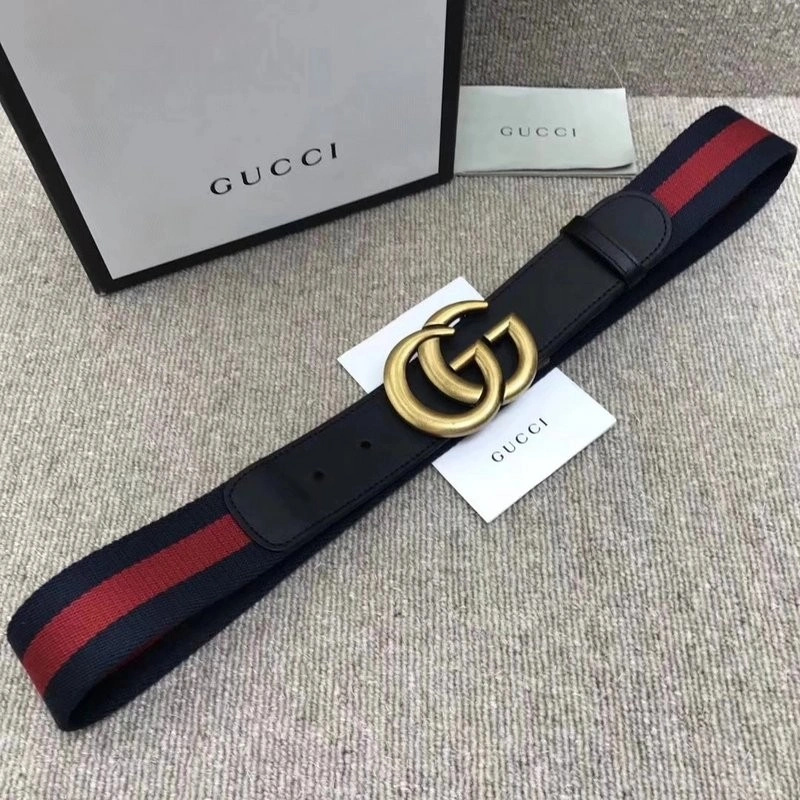 GUCCI GG BUCKLE STRIPED WEBBING BELT W12080-2