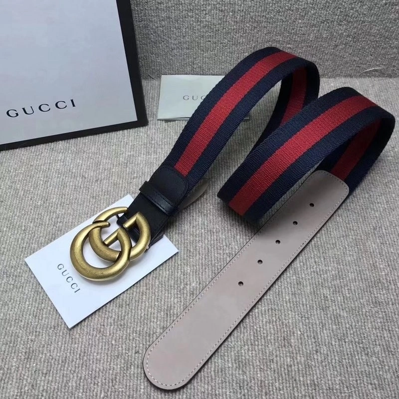 GUCCI GG BUCKLE STRIPED WEBBING BELT W12080-2